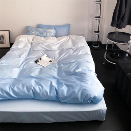 91家纺网 家纺一手货源 找家纺 桃喜 2024新款小众博主风渐变混搭四件套-风格一 冰川