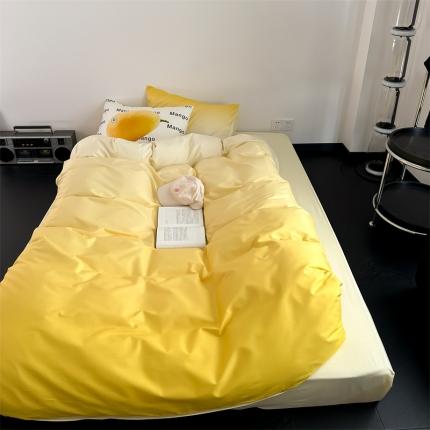 91家纺网 家纺一手货源 找家纺 （总）桃喜 2024新款小众博主风渐变混搭四件套-风格一