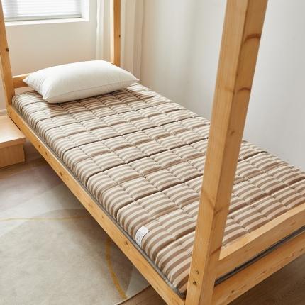 子鹏A类水洗棉麻学生宿舍寝室床垫0.9米软垫家用床褥垫子双人垫被 棕灰色