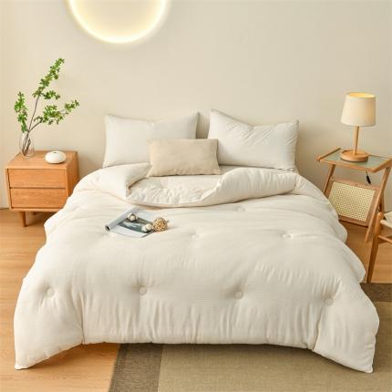 91家纺网 家纺一手货源 找家纺 总) 尊妙 2023新款母婴级全棉双层纱大豆被冬被春秋被芯空调被