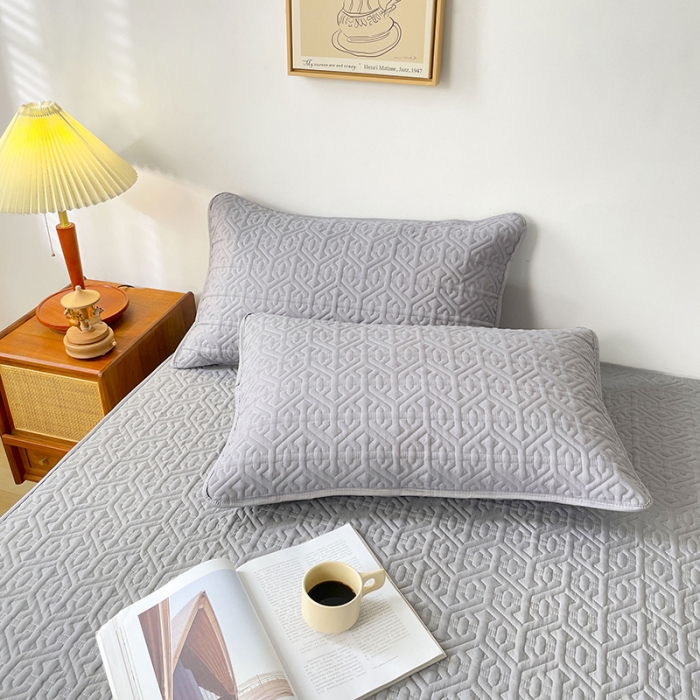 91家纺网 家纺一手货源 找家纺 丝涟 2023新款A类水洗亲肤棉抗菌防螨夹棉床笠 银优灰