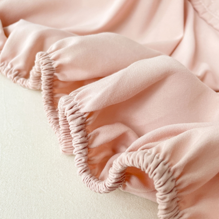 91家纺网 家纺一手货源 找家纺 丝涟 2023新款A类水洗亲肤棉抗菌防螨夹棉床笠 樱花粉