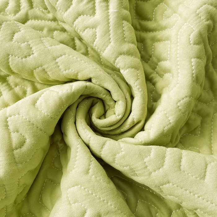 91家纺网 家纺一手货源 找家纺 丝涟 2023新款A类水洗亲肤棉抗菌防螨夹棉床笠 芥末绿