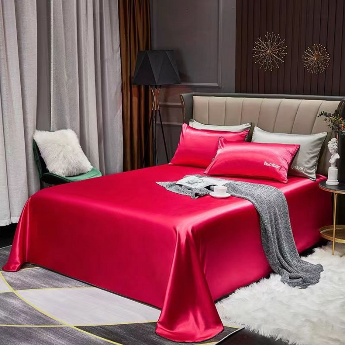 91家纺网 家纺一手货源 找家纺 丰淘 2023新款纯色床单 红色