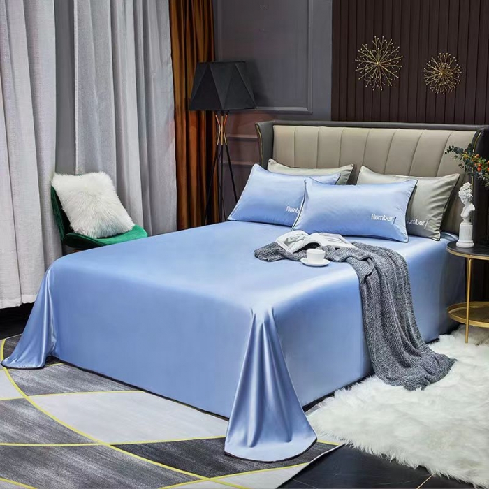 91家纺网 家纺一手货源 找家纺 丰淘 2023新款纯色床单 湖兰