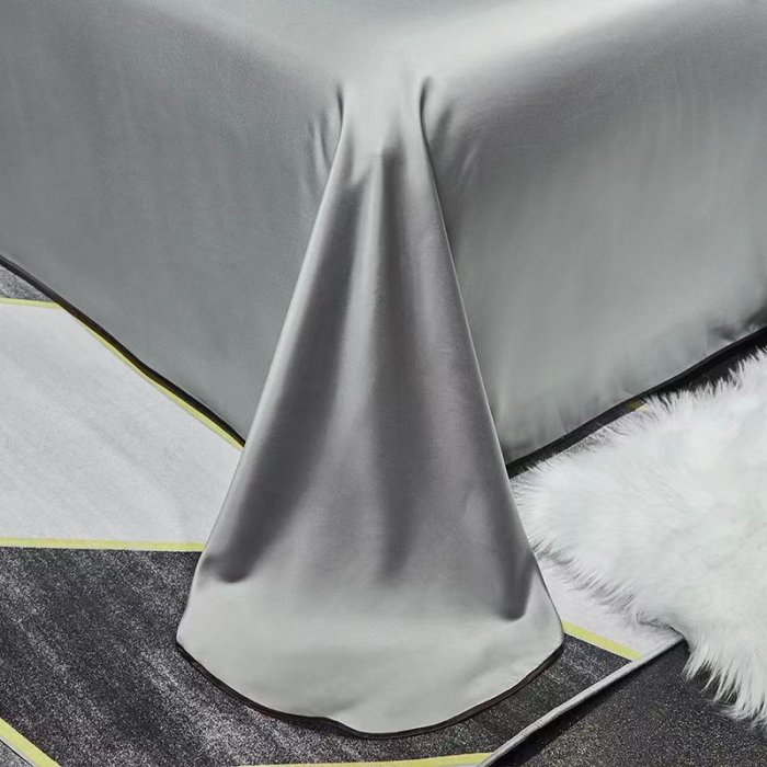 91家纺网 家纺一手货源 找家纺 丰淘 2023新款纯色床单 灰色