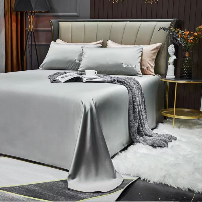 91家纺网 家纺一手货源 找家纺 丰淘 2023新款纯色床单 灰色