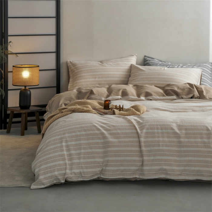 91家纺网 家纺一手货源 找家纺 (总) 安莱生活 2023爆款水洗棉提花花漾基础款四件套