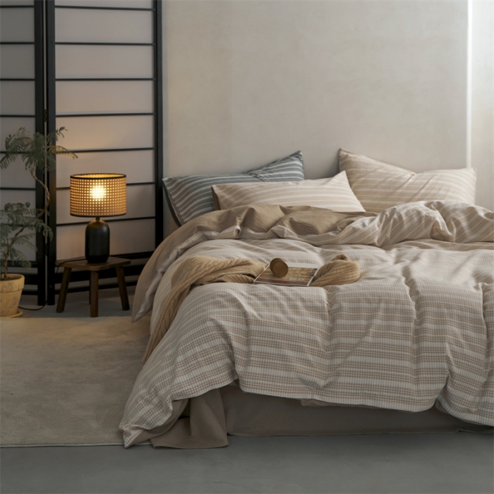 91家纺网 家纺一手货源 找家纺 (总) 安莱生活 2023爆款水洗棉提花花漾基础款四件套