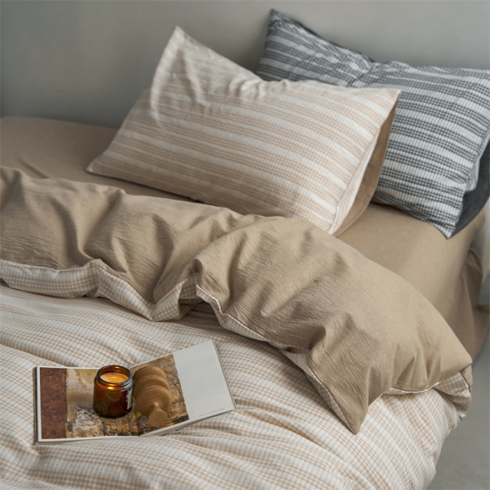 91家纺网 家纺一手货源 找家纺 (总) 安莱生活 2023爆款水洗棉提花花漾基础款四件套