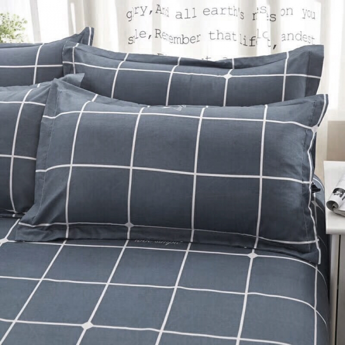 91家纺网 家纺一手货源 找家纺 鑫缘2025新款印花植物羊绒加厚磨毛四件套1.2米学生三件套 大胡子