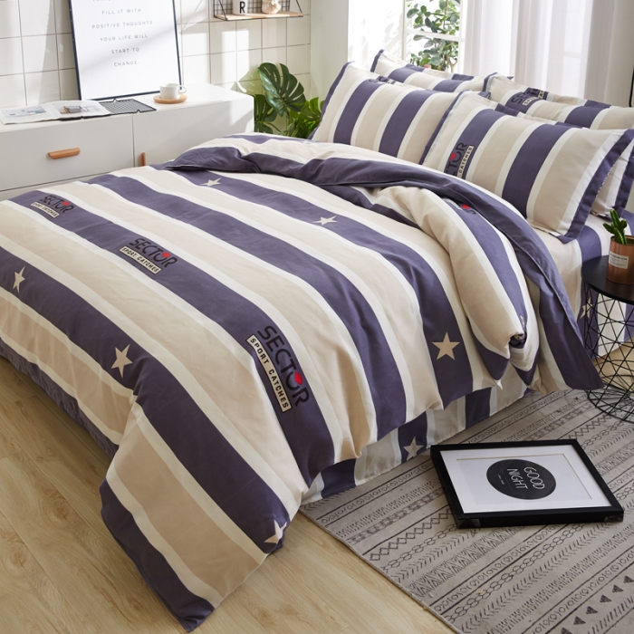 91家纺网 家纺一手货源 找家纺 鑫缘2025新款印花植物羊绒加厚磨毛四件套1.2米学生三件套 迪莫