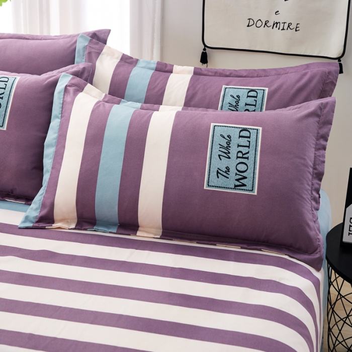 91家纺网 家纺一手货源 找家纺 鑫缘2025新款印花植物羊绒加厚磨毛四件套1.2米学生三件套 后现代