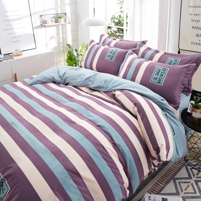 91家纺网 家纺一手货源 找家纺 鑫缘2025新款印花植物羊绒加厚磨毛四件套1.2米学生三件套 后现代