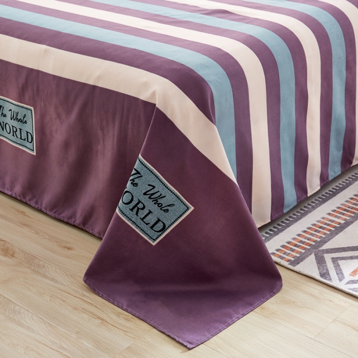 91家纺网 家纺一手货源 找家纺 鑫缘2025新款印花植物羊绒加厚磨毛四件套1.2米学生三件套 后现代