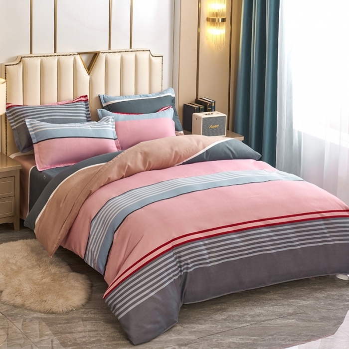 91家纺网 家纺一手货源 找家纺 鑫缘2025新款印花植物羊绒加厚磨毛四件套1.2米学生三件套 加尔文