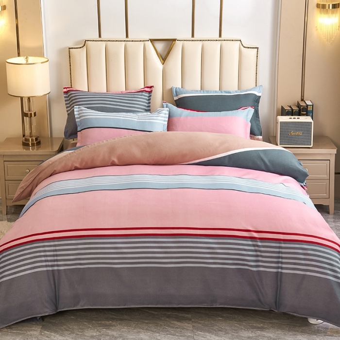 91家纺网 家纺一手货源 找家纺 鑫缘2025新款印花植物羊绒加厚磨毛四件套1.2米学生三件套 加尔文