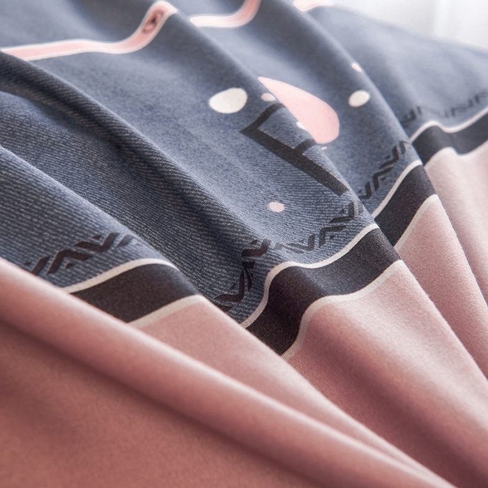 91家纺网 家纺一手货源 找家纺 鑫缘2025新款印花植物羊绒加厚磨毛四件套1.2米学生三件套 克里芬