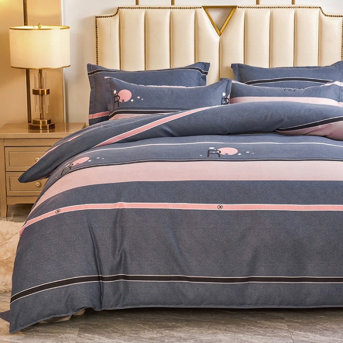 91家纺网 家纺一手货源 找家纺 鑫缘2025新款印花植物羊绒加厚磨毛四件套1.2米学生三件套 克里芬