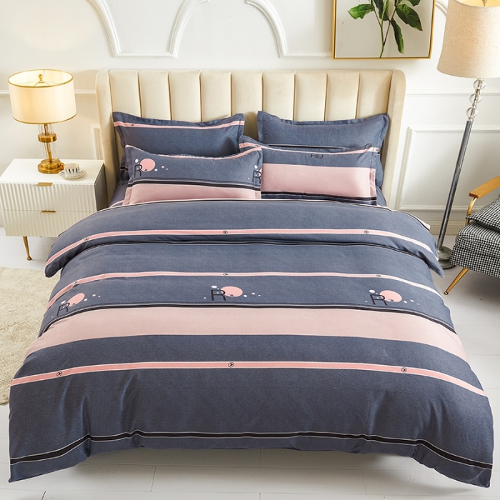 91家纺网 家纺一手货源 找家纺 鑫缘2025新款印花植物羊绒加厚磨毛四件套1.2米学生三件套 克里芬