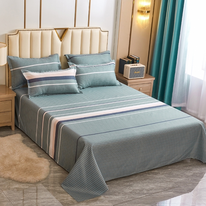 91家纺网 家纺一手货源 找家纺 鑫缘2025新款印花植物羊绒加厚磨毛四件套1.2米学生三件套 浪漫午后-灰