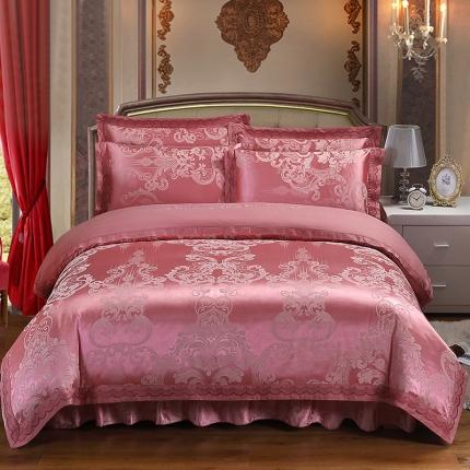 91家纺网 家纺一手货源 找家纺 （总）福丽莱家纺  2023新款贡缎提花床裙四件套（夹棉）