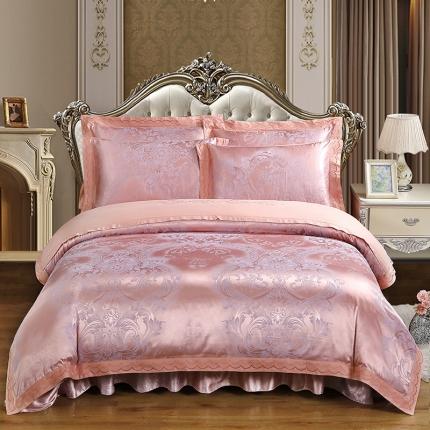 91家纺网 家纺一手货源 找家纺 （总）福丽莱家纺  2023新款贡缎提花床裙四件套（夹棉）