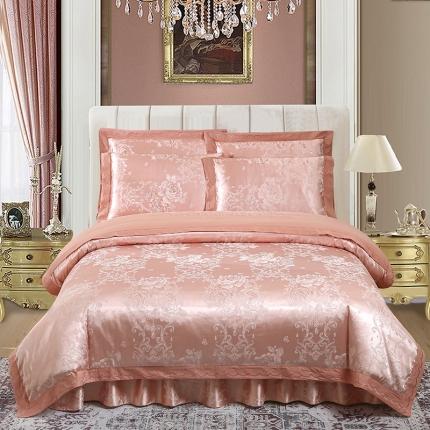 91家纺网 家纺一手货源 找家纺 （总）福丽莱家纺  2023新款贡缎提花床裙四件套（夹棉）