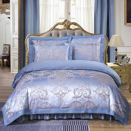 91家纺网 家纺一手货源 找家纺 （总）福丽莱家纺  2023新款贡缎提花床裙四件套（夹棉）