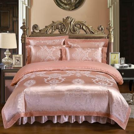 91家纺网 家纺一手货源 找家纺 （总）福丽莱家纺  2023新款贡缎提花床裙四件套（夹棉）