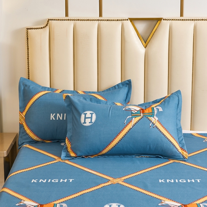 91家纺网 家纺一手货源 找家纺 鑫缘2025新款印花植物羊绒加厚磨毛四件套1.2米学生三件套 马到成功