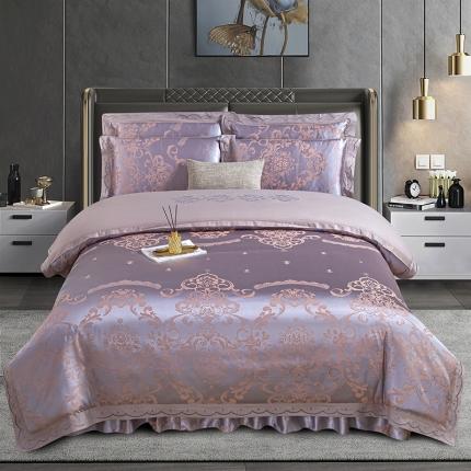 91家纺网 家纺一手货源 找家纺 （总）福丽莱家纺  2023新款贡缎提花床裙四件套（夹棉）