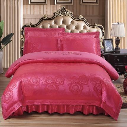 91家纺网 家纺一手货源 找家纺 （总）福丽莱家纺  2023新款贡缎提花床裙四件套（夹棉）