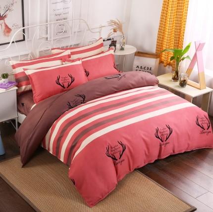 鑫缘2025新款印花植物羊绒加厚磨毛四件套1.2米学生三件套 迷幻庄园