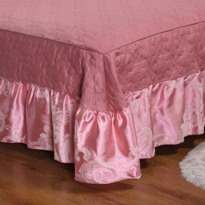 91家纺网 家纺一手货源 找家纺 （总）福丽莱家纺  2023新款贡缎提花床裙四件套（夹棉）