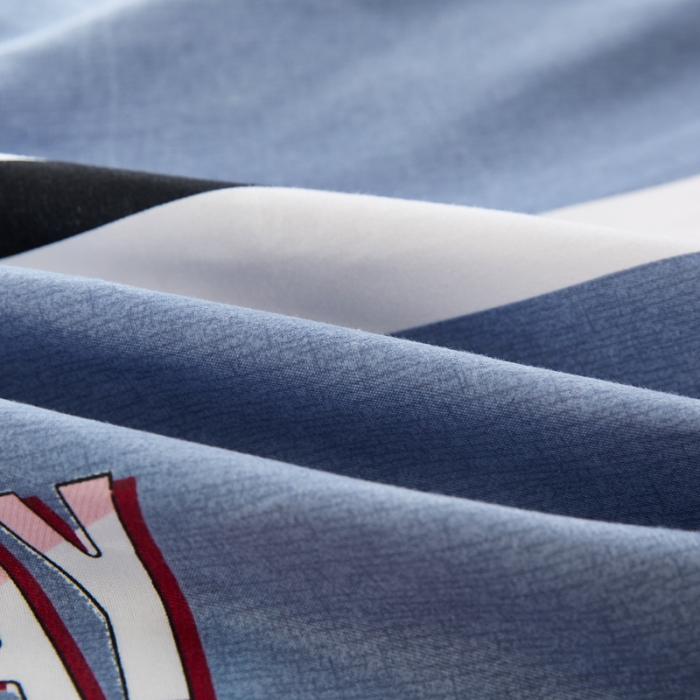 91家纺网 家纺一手货源 找家纺 鑫缘2025新款印花植物羊绒加厚磨毛四件套1.2米学生三件套 时尚条纹