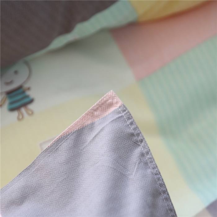 91家纺网 家纺一手货源 找家纺 鑫缘2025新款印花植物羊绒加厚磨毛四件套1.2米学生三件套 双子兔