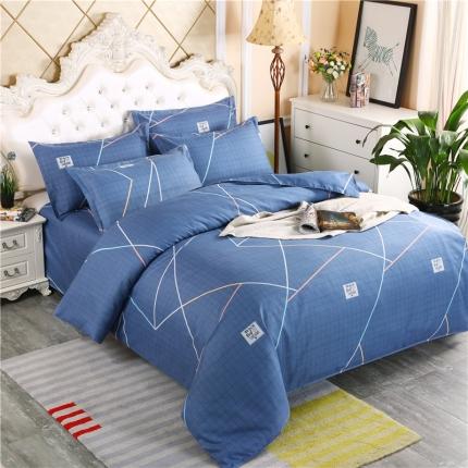 鑫缘2025新款印花植物羊绒加厚磨毛四件套1.2米学生三件套 自由风格