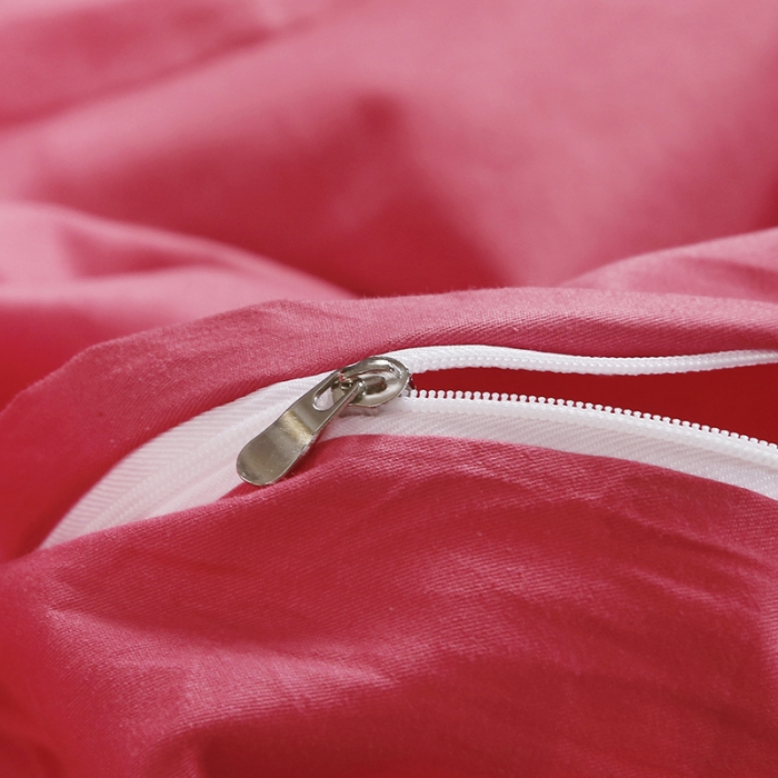 91家纺网 家纺一手货源 找家纺 福丽莱家纺  2023新款贡缎提花床裙四件套（夹棉）朵朵花语-砖红