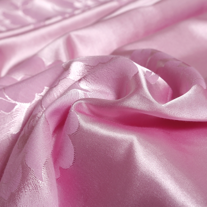 91家纺网 家纺一手货源 找家纺 福丽莱家纺  2023新款贡缎提花床裙四件套（夹棉）花香情缘-粉