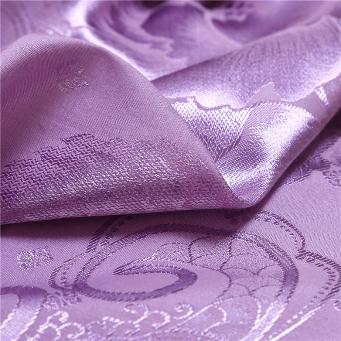 91家纺网 家纺一手货源 找家纺 福丽莱家纺  2023新款贡缎提花床裙四件套（夹棉）花资风韵-浅紫