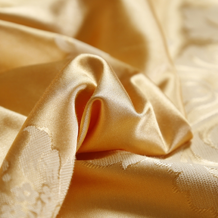 91家纺网 家纺一手货源 找家纺 福丽莱家纺  2023新款贡缎提花床裙四件套（夹棉）克罗丽莎-金色