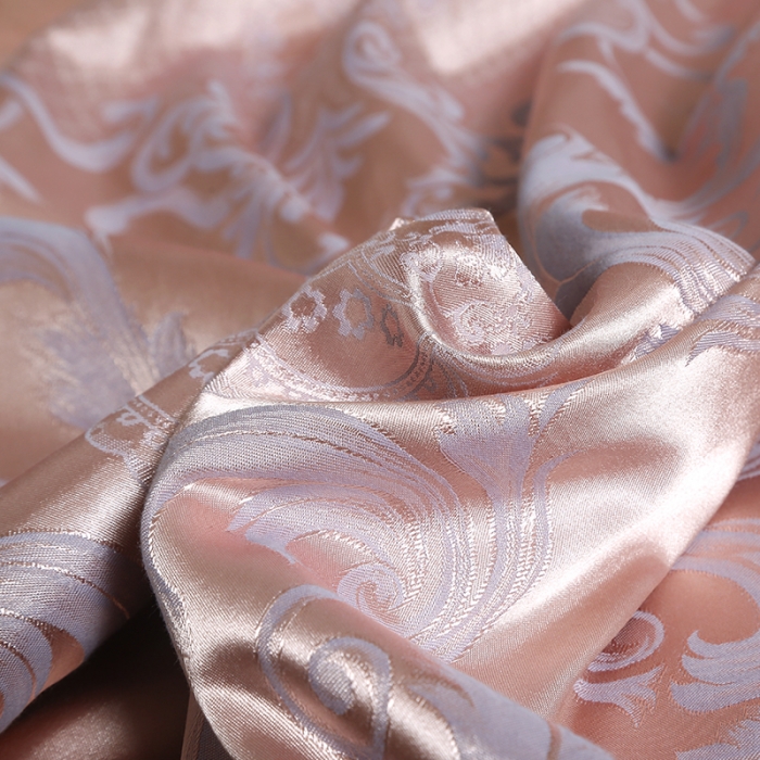 91家纺网 家纺一手货源 找家纺 福丽莱家纺  2023新款贡缎提花床裙四件套（夹棉）摩歌娜-香槟紫