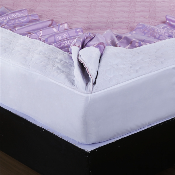 91家纺网 家纺一手货源 找家纺 福丽莱家纺  2023新款贡缎提花床裙四件套（夹棉）浅芳菲-粉紫