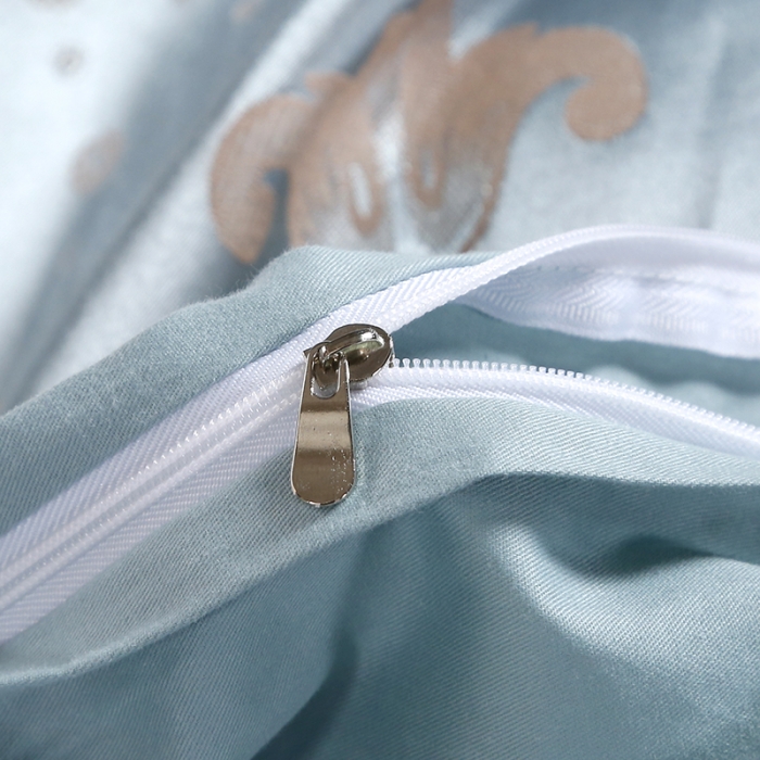 91家纺网 家纺一手货源 找家纺 福丽莱家纺  2023新款贡缎提花床裙四件套（夹棉）悦动旋律-杏兰