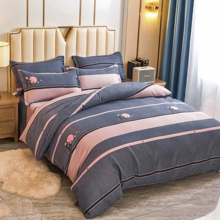 91家纺网 家纺一手货源 找家纺 （总）鑫缘 2025直播爆款印花植物羊绒加厚磨毛单被套