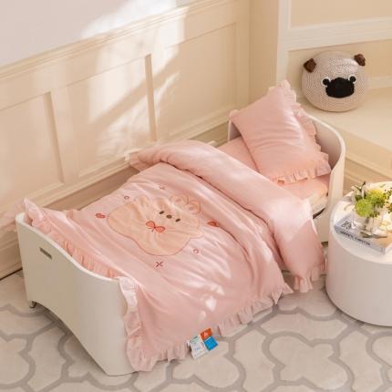 91家纺网 家纺一手货源 找家纺 (总)喜多兔 2023新款纯棉双层纱绣花幼儿园三件套