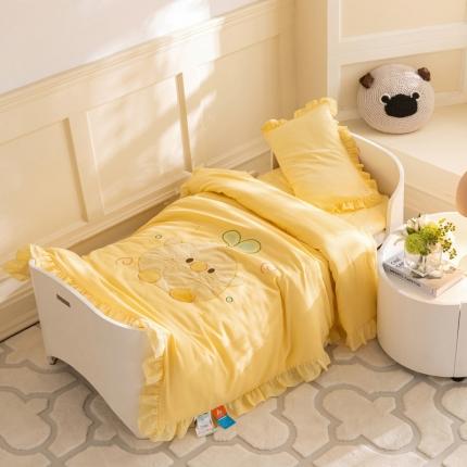 91家纺网 家纺一手货源 找家纺 (总)喜多兔 2023新款纯棉双层纱绣花幼儿园三件套