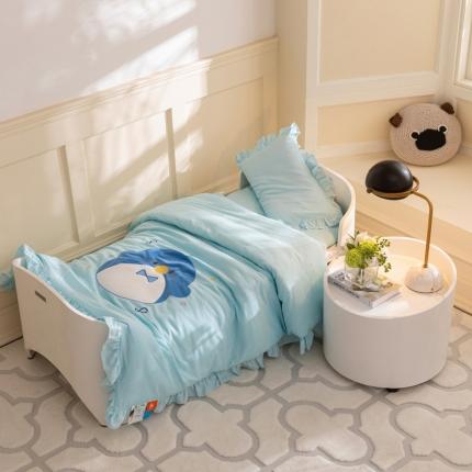 91家纺网 家纺一手货源 找家纺 (总)喜多兔 2023新款纯棉双层纱绣花幼儿园三件套