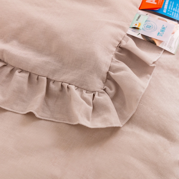 91家纺网 家纺一手货源 找家纺 喜多兔 2023新款纯棉双层纱绣花幼儿园三件套 灰色萌熊猫